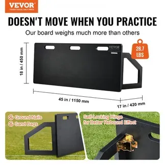 VEVOR Fußball Rebound Board, Tragbares Bounce Board 1150 x 450 mm, HDPE Rebounder Wand Rebound Equipment, Kinder & Jugendliche, Trainingsboard, Rebounder Kicker für Fußballtraining, Schwarz VEVOR Fußball Rebound Board, Tragbares Bounce Board 1150 x 450 mm, HDPE Rebounder Wand Rebound Equipment, Kinder & Jugendliche, Trainingsboard, Rebounder Kicker für Fußballtraining, Schwarz