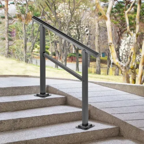VEVOR Handlauf aus Aluminium Treppengeländer 91,4 x 89,5 cm Geländer mit Querstreben Brüstung 75 kg Tragfähigkeit 0-50 Grad Anpassung an Treppe Handlauf Außen Geeignet für 2 bis 3 Stufen Treppe – Bild 7