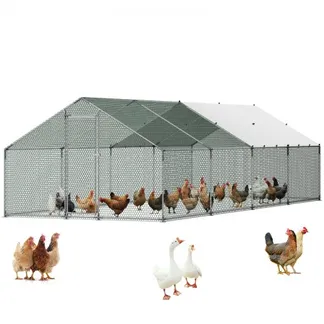 VEVOR Hühnerstall Metall, 3x8x2 m, begehbarer Hühnerauslauf mit Abdeckung, Hühnerauslauf mit Turmdach & Sicherheitsschloss, Enten- & Kaninchenkäfig, Geflügelgehege für Hinterhof, Bauernhof, Hof VEVOR Hühnerstall Metall, 3x8x2 m, begehbarer Hühnerauslauf mit Abdeckung, Hühnerauslauf mit Turmdach & Sicherheitsschloss, Enten- & Kaninchenkäfig, Geflügelgehege für Hinterhof, Bauernhof, Hof