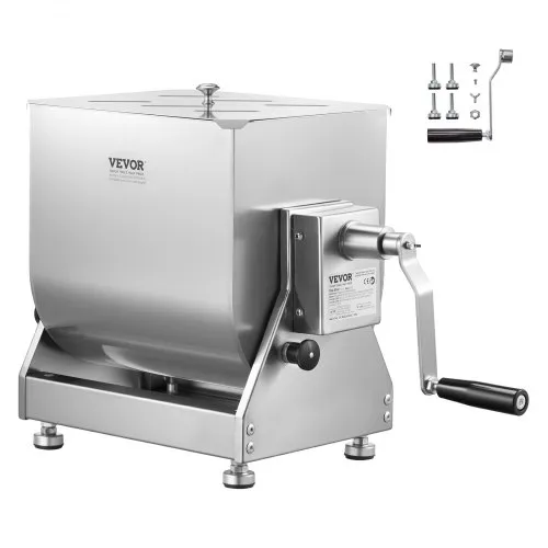 VEVOR manueller Fleischmischer 10 L Fleischverarbeitungsgerät mit Kippbehälter (maximales Mischen von 6,8 kg Fleisch), Fleischmischer Wurstmischer mit Untersetzungsgetriebe, Handmixer für Hackfleisch VEVOR manueller Fleischmischer 10 L Fleischverarbeitungsgerät mit Kippbehälter (maximales Mischen von 6,8 kg Fleisch), Fleischmischer Wurstmischer mit Untersetzungsgetriebe, Handmixer für Hackfleisch