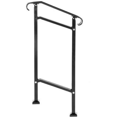 VEVOR Treppengeländer 50x13,5x108 cm Handlauf Geländer Höhe(bis zu 18,5 cm) & Winkel(0-30,8°) einstellbar Eingangsgeländer Eisenhandlauf Ideal für 1 oder 2 stufige Treppen mit Installationskit Schwarz – Bild 9