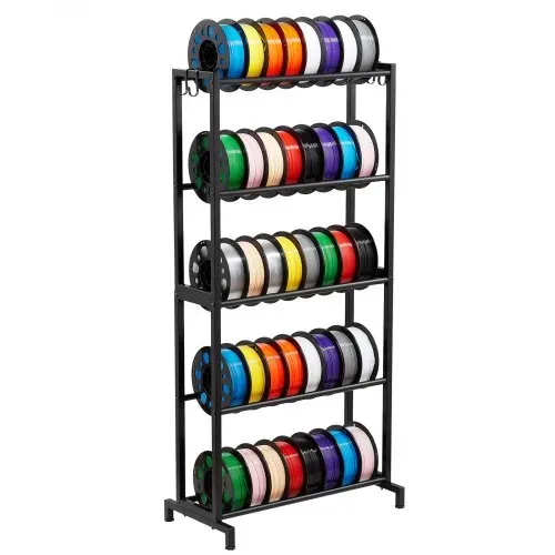 VEVOR Filament Lagerregal für 3D-Drucker, 5 Ebenen, Filamentspulenhalter, 635 x 320 x 1300 mm Tragkraft 45,3 kg pro Ebene, 3D-Druckerzubehör Organizer für 3D-Druckstudio, Werkstatt, Schwarz – Bild 10