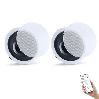 VEVOR 2 Einbaulautsprecher Bluetooth 203,2 mm, 2-Wege Lautsprecher mit Verstärker & 50 W Spitzenleistung, Kabelgebundene Deckenlautsprecher für Heimkino, Überdachte Terrasse & Flächenbündige Montage VEVOR 2 Einbaulautsprecher Bluetooth 203,2 mm, 2-Wege Lautsprecher mit Verstärker & 50 W Spitzenleistung, Kabelgebundene Deckenlautsprecher für Heimkino, Überdachte Terrasse & Flächenbündige Montage