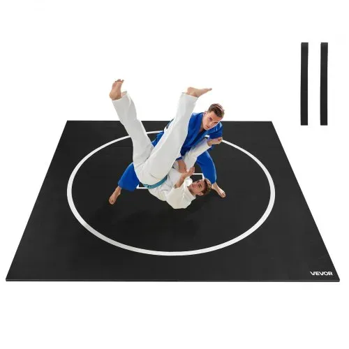 VEVOR Kampfsportmatte 3 x 3 m für Workouts im Heim-Fitnessstudio, wasserfeste aufrollbare Trainingsmatten Fitnessmatte für Gymnastik Tatami Jiu-Jitsu MMA Judo Boxen, Sportmatte Yogamatte Schwarz – Bild 8