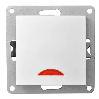 Schalter McPower “Flair“, 250V~/10A, UP, weiß mit Kontroll-Leuchte Schalter McPower “Flair“, 250V~/10A, UP, weiß mit Kontroll-Leuchte