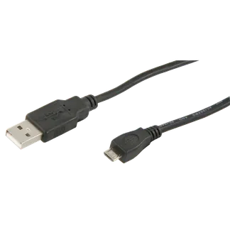 USB-Kabel, 2.0, A-Stecker > Micro B-Stecker, 1,8m, schwarz USB-Kabel, 2.0, A-Stecker > Micro B-Stecker, 1,8m, schwarz