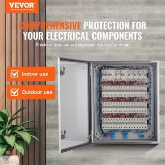 VEVOR Schaltschrank Elektroverteilerkasten, 600x500x200 mm, Edelstahl 304, Wandmontage, für elektrische und elektronische Außengeräte, Montageplatte, Scharniere, Schloss, Schutzart IP66 VEVOR Schaltschrank Elektroverteilerkasten, 600x500x200 mm, Edelstahl 304, Wandmontage, für elektrische und elektronische Außengeräte, Montageplatte, Scharniere, Schloss, Schutzart IP66
