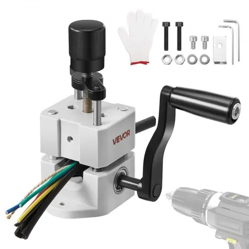 VEVOR Kabelschälmaschine, 1,5-25 mm, Manuelle Abisolierzange mit Handkurbel oder Bohrmaschine, 64Mn gehärtete Klingen, 45# Stahlrollen, ABC- & PC-Drahtschäler, Kabelabisoliermaschine VEVOR Kabelschälmaschine, 1,5-25 mm, Manuelle Abisolierzange mit Handkurbel oder Bohrmaschine, 64Mn gehärtete Klingen, 45# Stahlrollen, ABC- & PC-Drahtschäler, Kabelabisoliermaschine