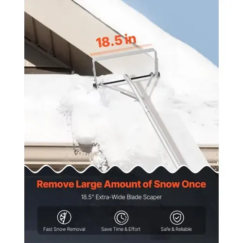 VEVOR Schnee Dachrechen, 47 cm Aluminiumklinge, 158-913cm verstellbarer Schneeschieber mit Rädern & Gleitschiene, Dachräumer, Schneeräumwerkzeug zum Entfernen von Laub & Schnee auf Hausdächern VEVOR Schnee Dachrechen, 47 cm Aluminiumklinge, 158-913cm verstellbarer Schneeschieber mit Rädern & Gleitschiene, Dachräumer, Schneeräumwerkzeug zum Entfernen von Laub & Schnee auf Hausdächern