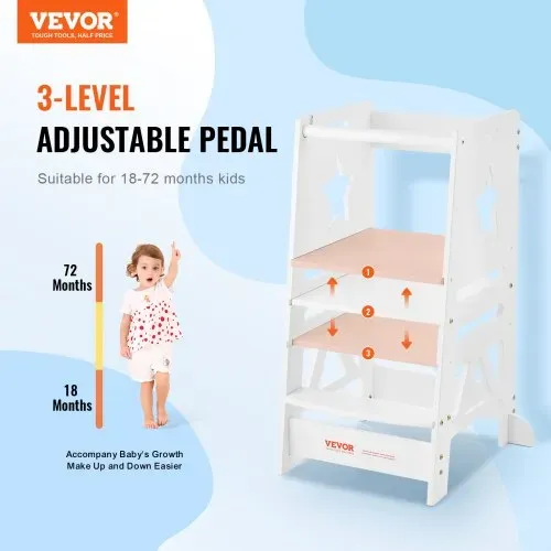 VEVOR Tritthocker Kinder 158,9 kg Gewichtskapazität Trittschemel 844 x 553 x 482 mm Hocker Kiefernholz Bambus höhenverstellbar von 328 bis 520 mm Lernturm Kinderschemel Trittschemel Kinderhocker Weiß VEVOR Tritthocker Kinder 158,9 kg Gewichtskapazität Trittschemel 844 x 553 x 482 mm Hocker Kiefernholz Bambus höhenverstellbar von 328 bis 520 mm Lernturm Kinderschemel Trittschemel Kinderhocker Weiß