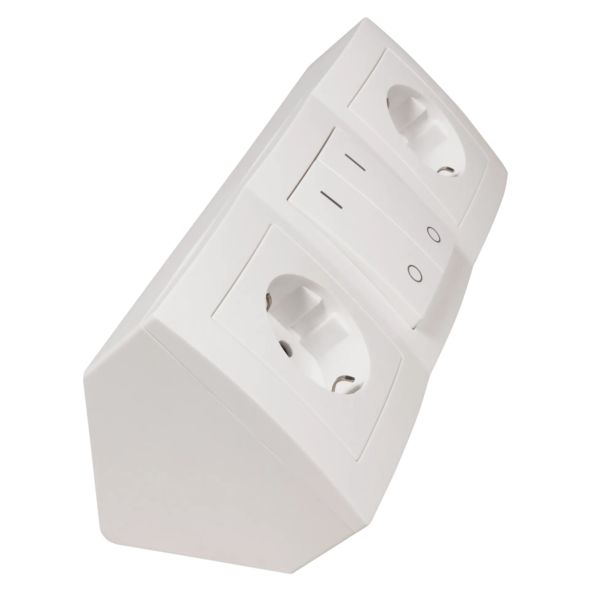 Steckdosenblock McPower ''Flair'' Aufbau, weiß, 2-fach Schutzkontakt + Schalter – Bild 3