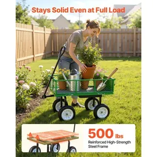 VEVOR Bollerwagen 226,8 kg Tragkraft, Gartenwagen mit Sitz & PU-Rädern, Transportwagen mit Werkzeugablage & Verstellbarem Griff, Gerätewagen für Rasen, Terrasse, Garten & Grünflächen, VEVOR Bollerwagen 226,8 kg Tragkraft, Gartenwagen mit Sitz & PU-Rädern, Transportwagen mit Werkzeugablage & Verstellbarem Griff, Gerätewagen für Rasen, Terrasse, Garten & Grünflächen,