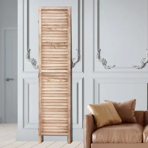 VEVOR Raumteiler Paravent 8-teiliger faltbarer Sichtschutz, 325 cm langer Raumteiler, tragbarer Dekorationsschirm zur Raumtrennung mit europäischem Still für Restaurant Schlafzimmer Holzfarbe – Bild 7