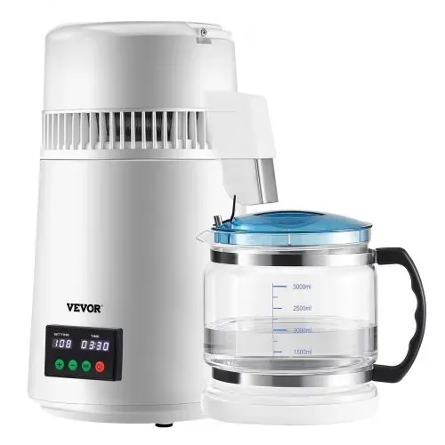 VEVOR 4 L Wasser Destilliergerät 750 W Destillierer Edelstahl Wasserdestilliergerät Reine Wasser Distiller mit Glaskanne, Wasserdestilliergerät 1 L/Std. Doppelte Temperaturanzeige Wasser Distiller – Bild 9