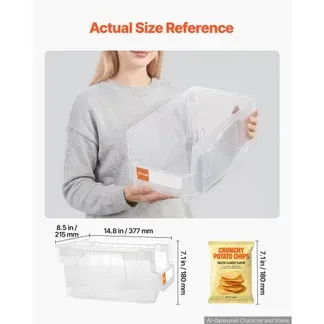 VEVOR Stapelboxen, 377 x 215 x 180 mm (6er-Pack), Sichtlagerboxen zum Organisieren & Aufbewahren, Sichtlagerkasten für Schränken, Garagen, Kleinteilen, Bürobedarf & anderem Zubehör, transparent VEVOR Stapelboxen, 377 x 215 x 180 mm (6er-Pack), Sichtlagerboxen zum Organisieren & Aufbewahren, Sichtlagerkasten für Schränken, Garagen, Kleinteilen, Bürobedarf & anderem Zubehör, transparent