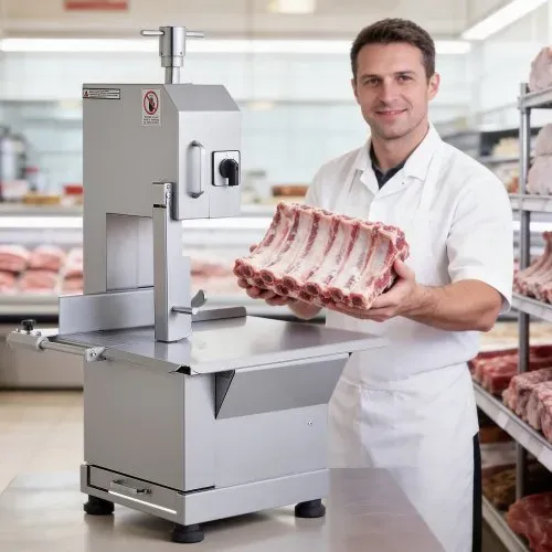 VEVOR Kommerzielle Fleischknochen Sägemaschine 2200 W, 1000 kg/h Knochenschneidemaschine Gefrorene Fleisch Knochen Schneidemaschine, 0-180 mm Einstellbare Dicke Knochensäge 470 x 530 mm Arbeitstisch – Bild 7