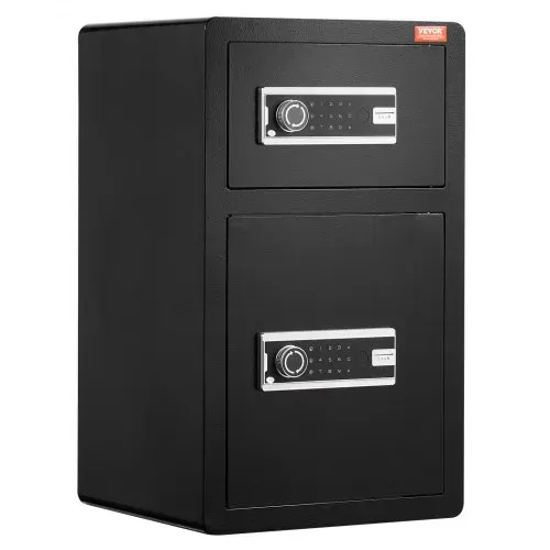 VEVOR Safe Tresor mit feuerfester Geldtasche, Doppeltüren-Safe 4,5 Kubikfuß, 2 höhenverstellbare Trennwände, digitaler Möbeltresor mit Schlüssel, Code, Safe für Geld Schmuck Wertsachen, Schwarz – Bild 9