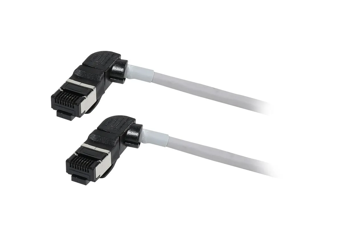 Patchkabel RJ45, CAT6A 500Mhz, 5m, grau, S/FTP, slimline rund d=4,5mm, TPE/LSZH(Superflex), AWG28, mit CAT7 Rohk., drehbarer Stecker, Synergy21 – Bild 2