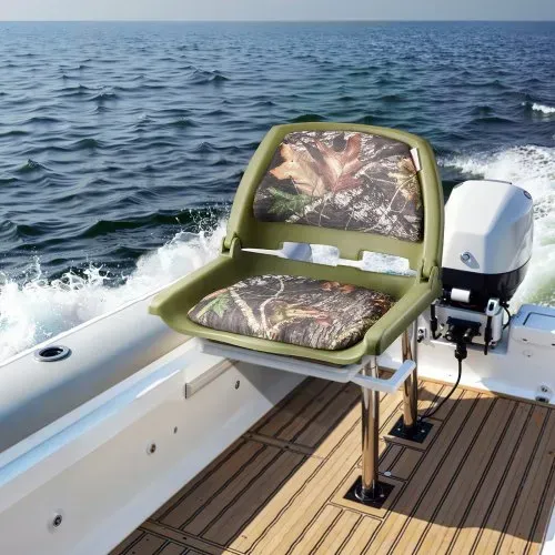 VEVOR Bootssitz Bootsstuhl mit niedriger Rückenlehne Fischerbootsitz mit dickem Schwammkissen & PU-Polyestergewebe, hochklappbarer Bootssitz für Fischerboote Yachten Schiffe Tarnfarbe – Bild 7