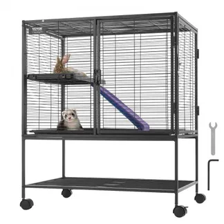 VEVOR 36″ rollender Frettchenkäfig aus Metall, großer 2-stöckiger Critter Nation-Käfig, Kleintierkäfig mit Rampen und Tablett, einfach aufzubauen für Hausratten, Hamster, Meerschweinchen, Chinchillas, Eichhörnchen, Igel, Hasen VEVOR 36″ rollender Frettchenkäfig aus Metall, großer 2-stöckiger Critter Nation-Käfig, Kleintierkäfig mit Rampen und Tablett, einfach aufzubauen für Hausratten, Hamster, Meerschweinchen, Chinchillas, Eichhörnchen, Igel, Hasen