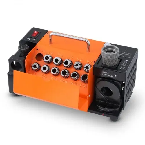 VEVOR Bohrerschleifgerät 120 W Bohrerschleifmaschine 4500 U/min Schärfstation 45# Stahl Bohrerschärfgerät 95-135° Einstellbarer Spitzenwinkel 11 Spannzangen Geeignet für Bohrerdurchmesser φ3–13 mm – Bild 8
