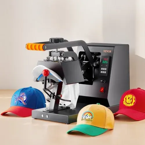 VEVOR Hut-Heizpresse, 4 in 1 Kappen-Wärmepresse, 15,2x7,6 cm Klappschalen-Sublimationsübertragung, LCD-Digital-Timer-Temperaturregelung mit 4 gebogenen Heizelementen (6x3/6,7x2,7/6,7x2,7x2,7 cm) – Bild 7