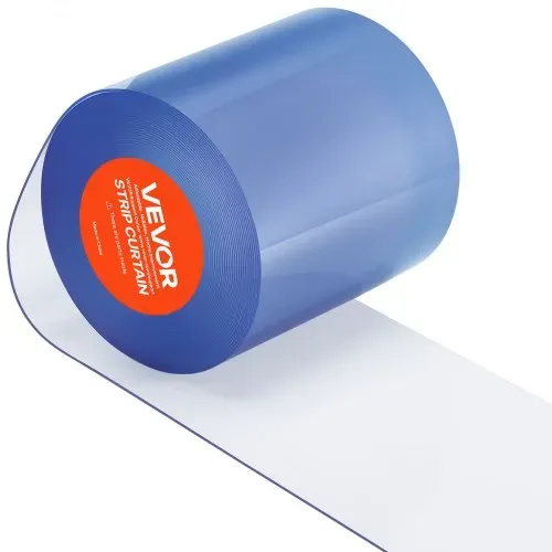 VEVOR Streifenvorhang, 50' Länge x 8" Breite x 0,08" Dicke, durchsichtige glatte PVC-Streifenvorhang-Tür-Großrolle, Kunststoff-Türstreifen für Türen von Supermärkten, Garagen, Lagerhallen, Scheunen, Tierställen – Bild 10