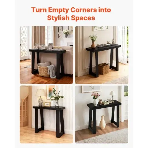 VEVOR Konsolentisch Eingangtisch hinter dem Sofa (91,5 x 30,5 x 81 cm / L x B x H), rechteckiger Beistelltisch aus Mehrschichtplatte für Flur Schlafzimmer Wohnzimmer Foyer, Flurtisch Schwarz Modern – Bild 6