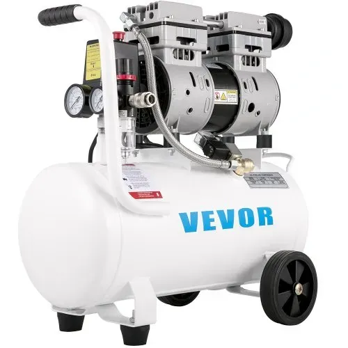 VEVOR Flüsterkompressor 25 L, Leise Ölfrei Kompressor 750 W, Ölfrei Luftkompressor 60 dB, Druckluftkompressor, Silent Druckluft Kessel 165 L / min Abgasvolumen, mit Eingebautem Abluftventilator – Bild 8