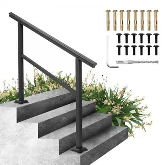 VEVOR Aluminium Treppengeländer 122 x 90 cm , Außen Eingangsgeländer 0-45 Grad, Hauseingangshandlauf aus Aluminium, Rostfrei verschleißfest und Steinhart für Privathaushalte, Bürobereiche Schwarz VEVOR Aluminium Treppengeländer 122 x 90 cm , Außen Eingangsgeländer 0-45 Grad, Hauseingangshandlauf aus Aluminium, Rostfrei verschleißfest und Steinhart für Privathaushalte, Bürobereiche Schwarz