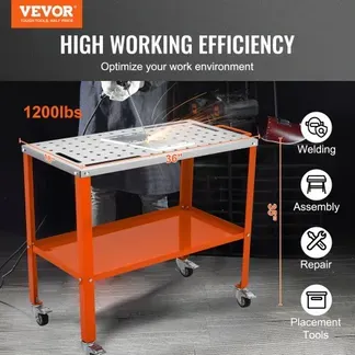 VEVOR Mobiler Schweißtisch 91,4×45,7cm Schweißwerkbank 544kg Tragfähigkeit Lochtisch 94 Löcher (φ 1,6cm) Werkbank Kohlenstoffstahl Arbeitstisch Schweißwagen mit Rädern 4 Werkzeugschlitzen VEVOR Mobiler Schweißtisch 91,4×45,7cm Schweißwerkbank 544kg Tragfähigkeit Lochtisch 94 Löcher (φ 1,6cm) Werkbank Kohlenstoffstahl Arbeitstisch Schweißwagen mit Rädern 4 Werkzeugschlitzen