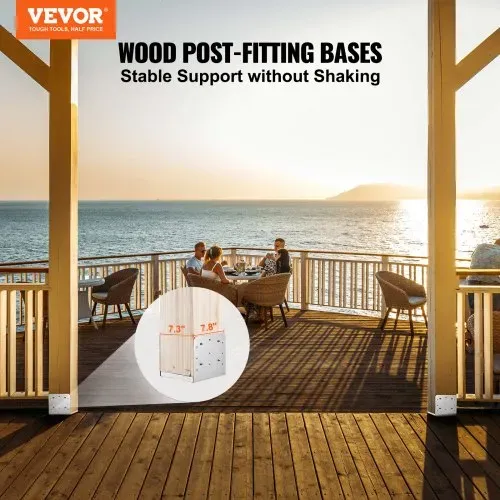 VEVOR 4er-Set Aufschraubhülse 190 x 200 x 180 mm Pfostenträger Kohlenstoffstahl Pfostenschuh Pfosten Pfostenunterlage Bodenhülse Stützenfuß Ideal für Verandageländern, Pergolen und Säulen VEVOR 4er-Set Aufschraubhülse 190 x 200 x 180 mm Pfostenträger Kohlenstoffstahl Pfostenschuh Pfosten Pfostenunterlage Bodenhülse Stützenfuß Ideal für Verandageländern, Pergolen und Säulen