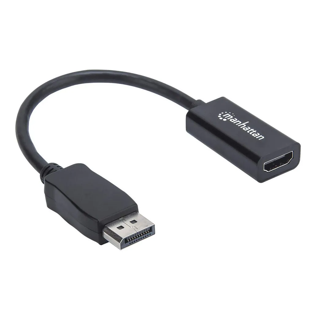 Manhattan Passiver DisplayPort auf HDMI-Kabeladapter, DisplayPort-Stecker auf HDMI-Buchse, 1080p@60Hz, schwarz – Bild 2