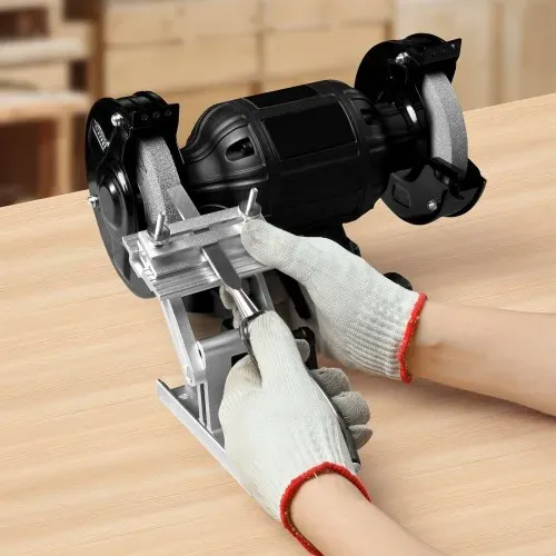 VEVOR Schärfvorrichtung für Stechbeitel, Werkzeugauflage-Schleifvorrichtung für Doppelschleifmaschinen mit 15/20 cm Durchmesser, mit flacher Gehrungsführung für 0-6,35 cm breite Klingen & Meißel – Bild 7