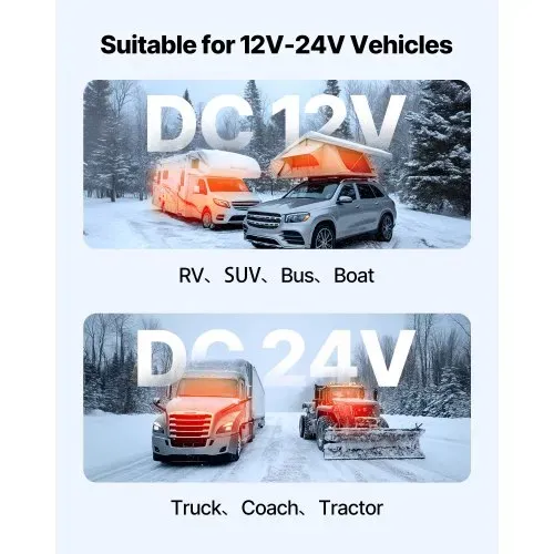 VEVOR Diesel-Luftheizung Standheizung 12-24V 5-8KW, schnell aufheizende Lufterhitzer mit Fernbedienung & quadratischer digitaler Farbanzeige, geräuscharm, für Wohnmobil Lkw Boot Anhänger – Bild 5
