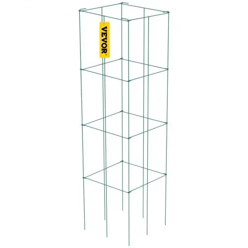 VEVOR Tomatenkäfige, 37 x 37 x 100 cm, 6er-Set quadratische Pflanzenstützkäfige, robuste, grüne Tomatentürme aus PVC-beschichtetem Stahl zum Klettern von Gemüse, Pflanzen, Blumen und Früchten – Bild 9