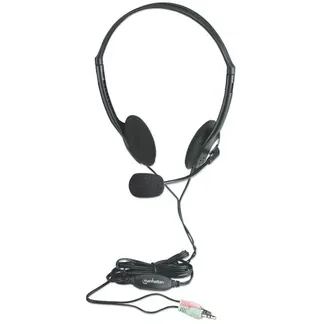 Manhattan Stereoheadset, Federleichtes Design, integriertes Mikrofon, Lautstärkeregler im Kabel integriert Manhattan Stereoheadset, Federleichtes Design, integriertes Mikrofon, Lautstärkeregler im Kabel integriert