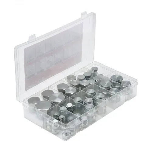 VEVOR 64-teiliges BSPP-Hydraulikfitting-Set, Hydraulikkappen- und Stopfen-Set mit Präzisionsgewinde, verzinkter Stahl, Hochleistungs-Adapter-Set, Armaturenbrettgrößen 04/06/08/10/12/16 – Bild 9