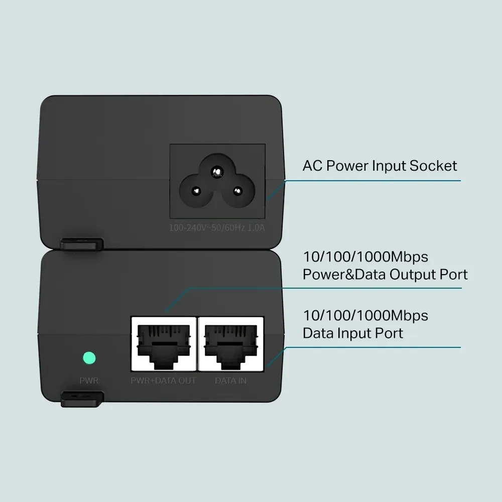 Omada by tp-link PoE160S - PoE+ Injector AdapterPORT: 1× Gigabit PoE Port – Bild 3
