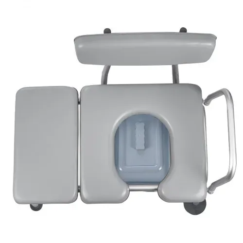 VEVOR Nachttoilettenstuhl 227 kg belastbar, Toilettensitzerhöhung mit gepolsterter Sitzfläche & Rückenlehne, abnehmbarer 5 L Eimer, höhenverstellbarer Toilettenstuhl für Senior Erwachsene – Bild 8