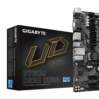GIGABYTE B760M DS3H DDR4 Motherboard – Unterstützt Intel Core 14. Generation CPUs, 6+2+1 Phasen Digital VRM, bis zu 5333MHz DDR4 (OC), 2xPCIe 4.0 M.2, 2.5GbE LAN, USB 3.2 Gen2 GIGABYTE B760M DS3H DDR4 Motherboard – Unterstützt Intel Core 14. Generation CPUs, 6+2+1 Phasen Digital VRM, bis zu 5333MHz DDR4 (OC), 2xPCIe 4.0 M.2, 2.5GbE LAN, USB 3.2 Gen2
