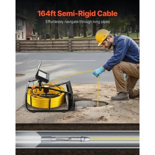 VEVOR Kanalkamera, 50 m, 10,9 cm Rohrinspektionskamera mit Beleuchtung – 6 einstellbare LEDs, 16-GB-Karte, 3-facher Zoom & 8500-mAh-Akku mit hoher Kapazität, IP68 Sanitärkamera für Abwasserrohre VEVOR Kanalkamera, 50 m, 10,9 cm Rohrinspektionskamera mit Beleuchtung – 6 einstellbare LEDs, 16-GB-Karte, 3-facher Zoom & 8500-mAh-Akku mit hoher Kapazität, IP68 Sanitärkamera für Abwasserrohre