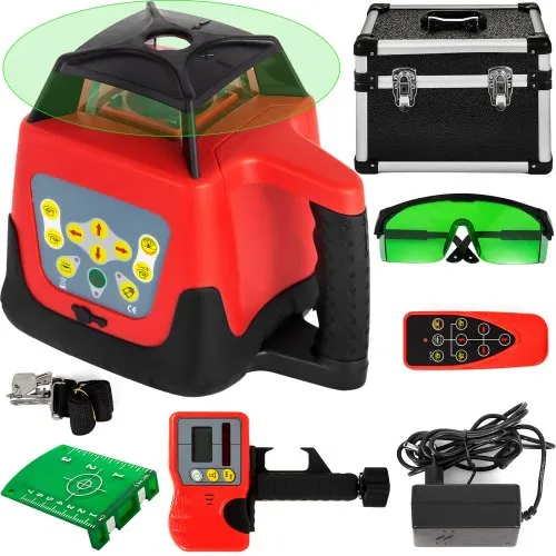 VEVOR Rotationslaser Professional Grün max Arbeitsbereich 500 m Linienlaser 360 Grad Laser höhenmesser Wasser- und staubdicht außenbereich VEVOR Rotationslaser Professional Grün max Arbeitsbereich 500 m Linienlaser 360 Grad Laser höhenmesser Wasser- und staubdicht außenbereich