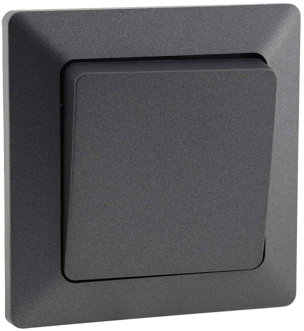 MILOS Kreuzschalter, Anthrazit 250V~/ 10A, inkl. Rahmen, UP MILOS Kreuzschalter, Anthrazit 250V~/ 10A, inkl. Rahmen, UP