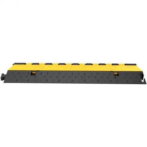 VEVOR Kabelschutzmatte Kabelkanal schwarz Kabelkanal außenbereich 2 Kanal strapazierfähig 66.000 lb Tragkraft Kabel Draht Schnur Abdeckung Rampe Speed Bump Auffahrt 103x25,5x5 cm – Bild 10