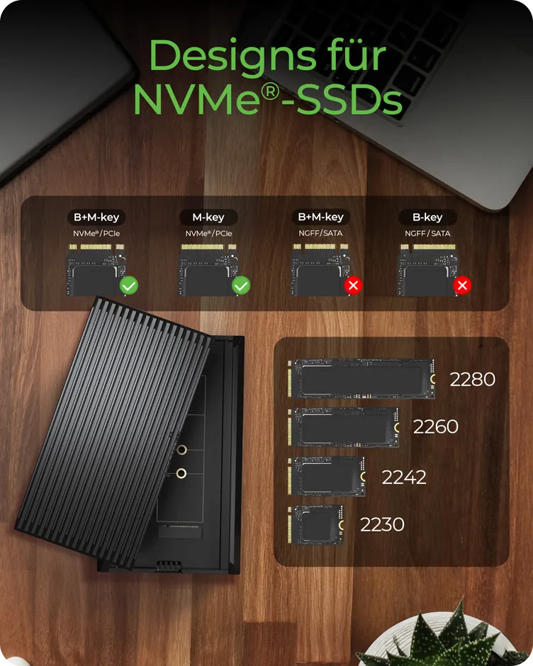 ICY BOX IB-1920M-C42, Gehäuse für NVMe M.2 SSD mit USB4 Gen 3x2 (40 Gbit/s), mit USB Type-C zu USB Type-C Kabel und Gummifixierung – Bild 6