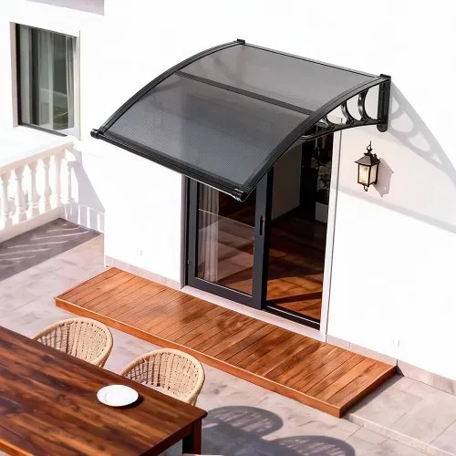 VEVOR Vordach für Haustür, 965x1017 mm, Pultbogenvordach, Überdachung mit Entwässerung & ABS-Halterung, Regen-, Schnee- & Sonnenschutz, Polycarbonat-Türdach für Veranda & Terrasse, Rauchgrau – Bild 7