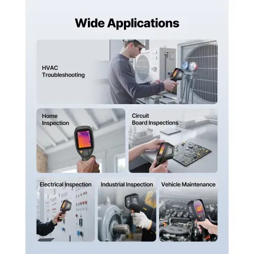VEVOR Wärmebildkamera, TISR Superauflösung 512 x 384, Thermokamera mit 2MP visueller Kamera, 256 x 192 IR-Auflösung, 25 Hz Bildwiederholfrequenz, -20 °C bis 550 °C, 4 Bildmodi & 7 Farbpaletten – Bild 6