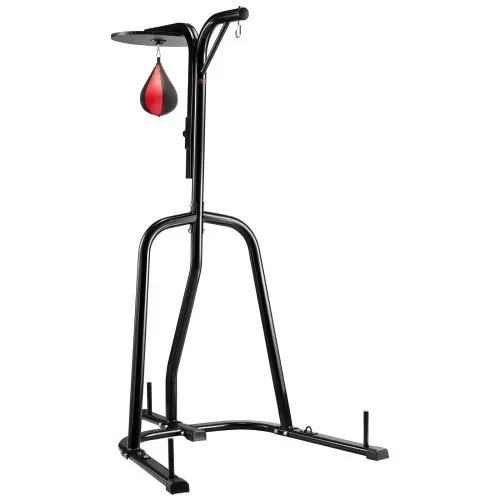 VEVOR 2 in 1 Boxsackständer Trainingsgerät Sandsackgestell aus Stahl, höhenverstellbare Boxsackhalterung (65 kg belastbar), Fitnessgerät Standboxtrainer für Fitness-Studio Boxing Schwarz – Bild 9