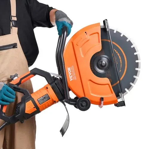 VEVOR Elektrische Betonsäge, 406 mm, Hochleistungs-Kreissäge 2800 W, Schnitttiefe 152 mm, Nass-/Trocken-Scheibensäge mit Wasserrohr, Wasserpumpe, Sägeblatt, für Stein und Ziegel – Bild 10